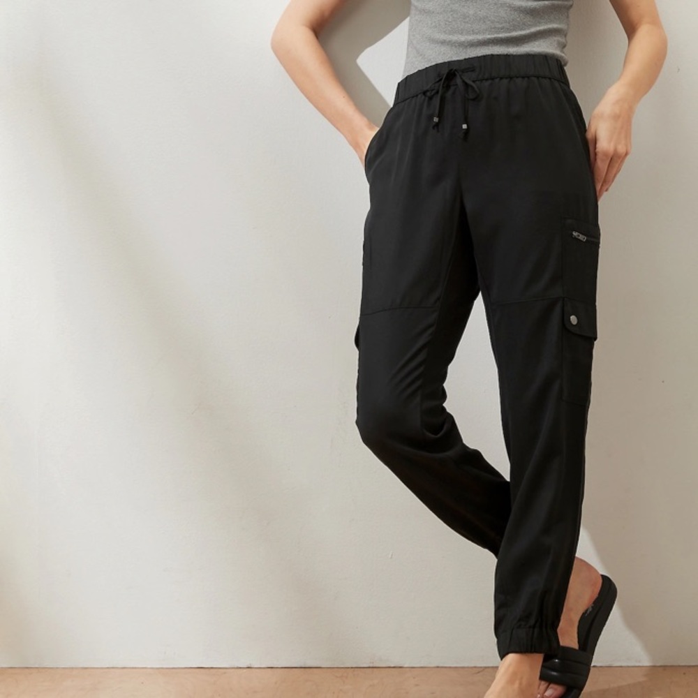 Banana Republic Black Drawstring Cargo Joggers